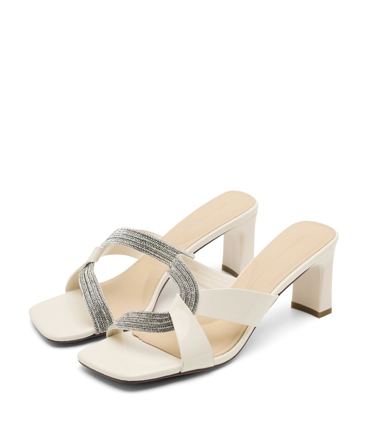스퍼(SPUR) Cleo Crystal Mule Sandal 소가죽 뮬 샌들 8cm -WS9034 (2color)