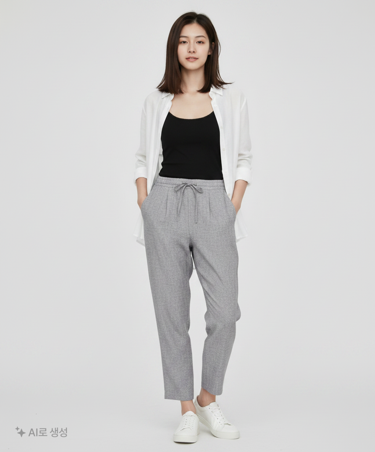미쏘(MIXXO) 밴딩 슬림핏 이지슬랙스 MIWTW9402A 28