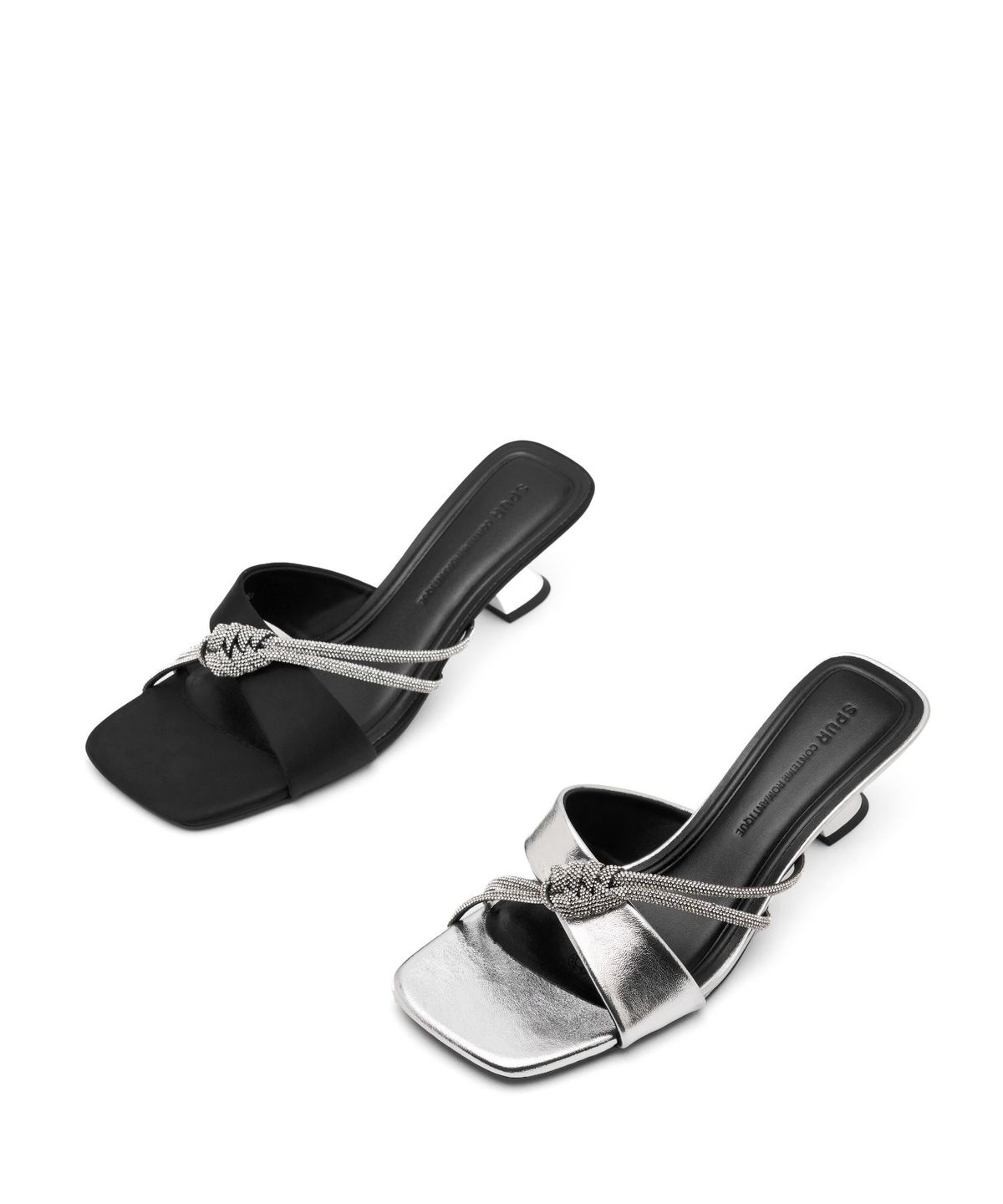 스퍼(SPUR) Cleo Crystal Mule Sandal 뮬 샌들 6.2cm -WS9036 (2color)