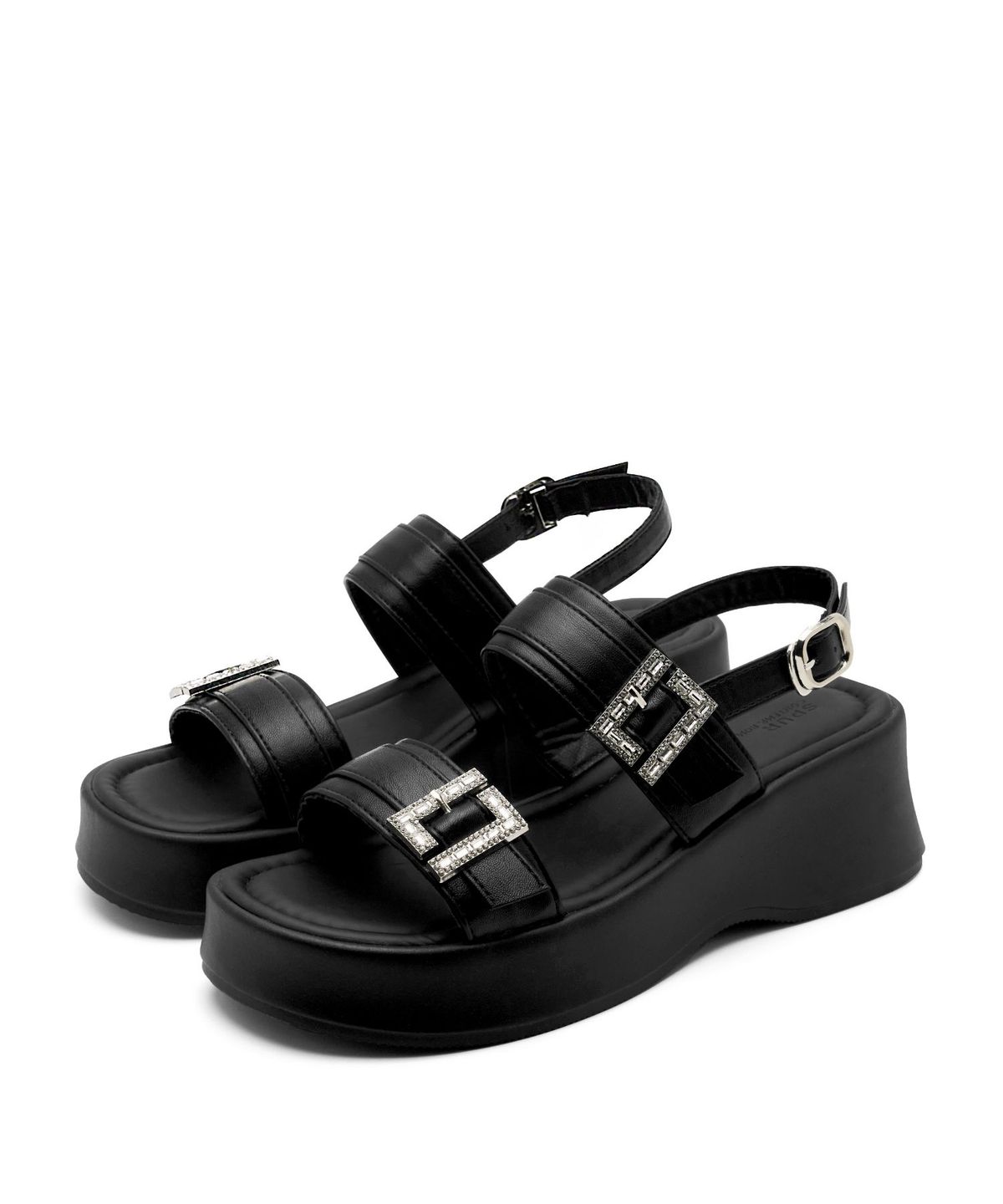 스퍼(SPUR) Dune Double Belted Sandal 스트랩 샌들 6.5cm -WS9051 (2color)