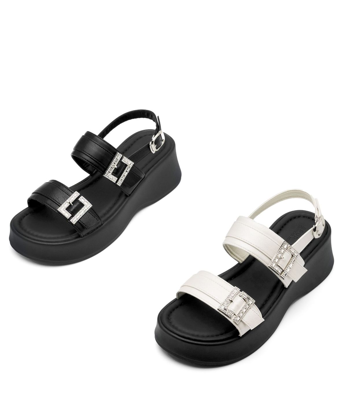스퍼(SPUR) Dune Double Belted Sandal 스트랩 샌들 6.5cm -WS9051 (2color)