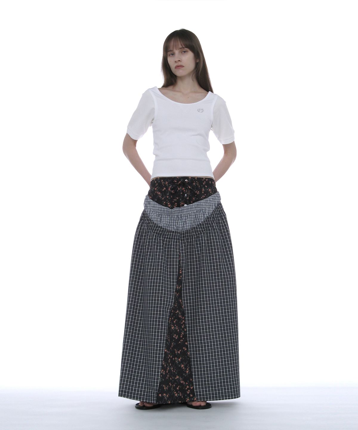 파르티멘토 우먼(PARTIMENTO WOMEN) 멀티 레이어드 맥시 스커트_플로럴