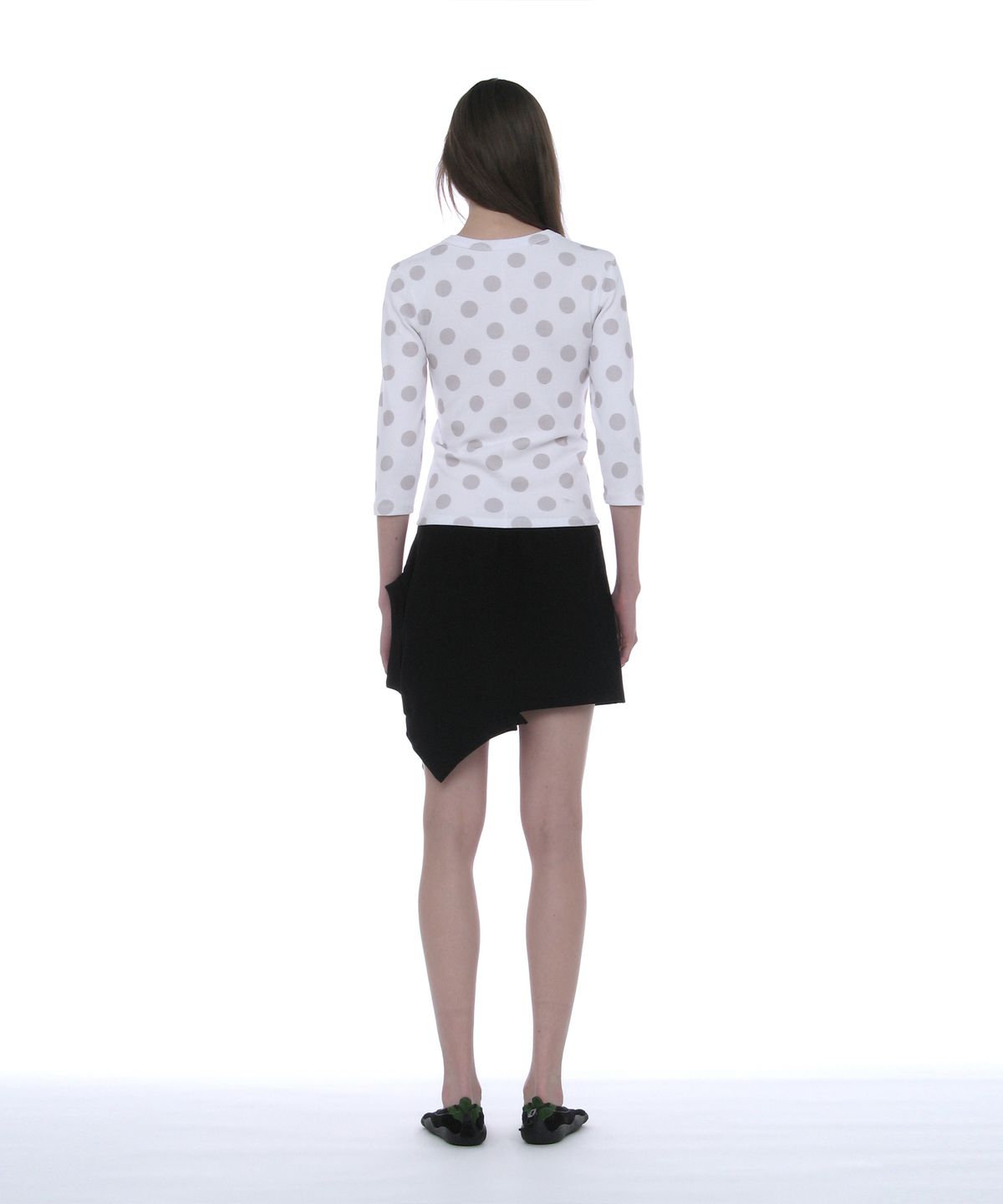 파르티멘토 우먼(PARTIMENTO WOMEN) 리워크드 폴로 미니 스커트_블랙