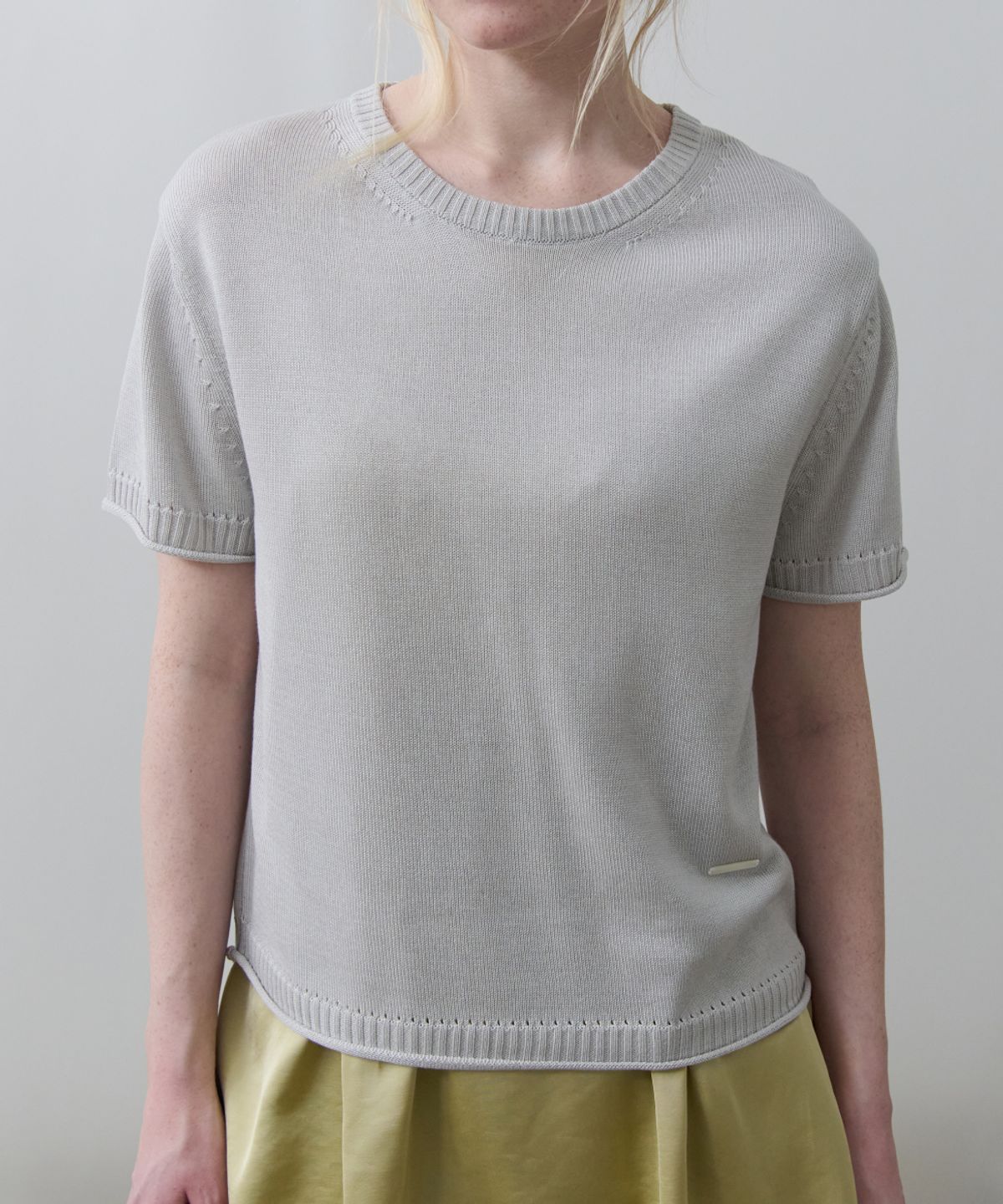 토아베(TOAVE) Silk Tencel Half Sleeve Knit (Cloudy)