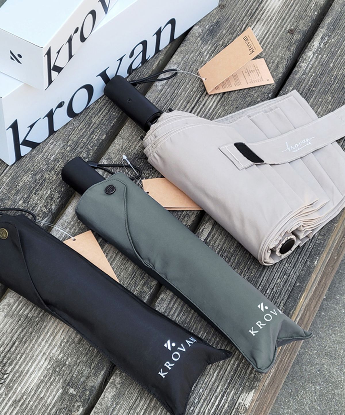 크로반(KROVAN) 3단자동우산 링클프리 튼튼한 접이식 우산 KR32