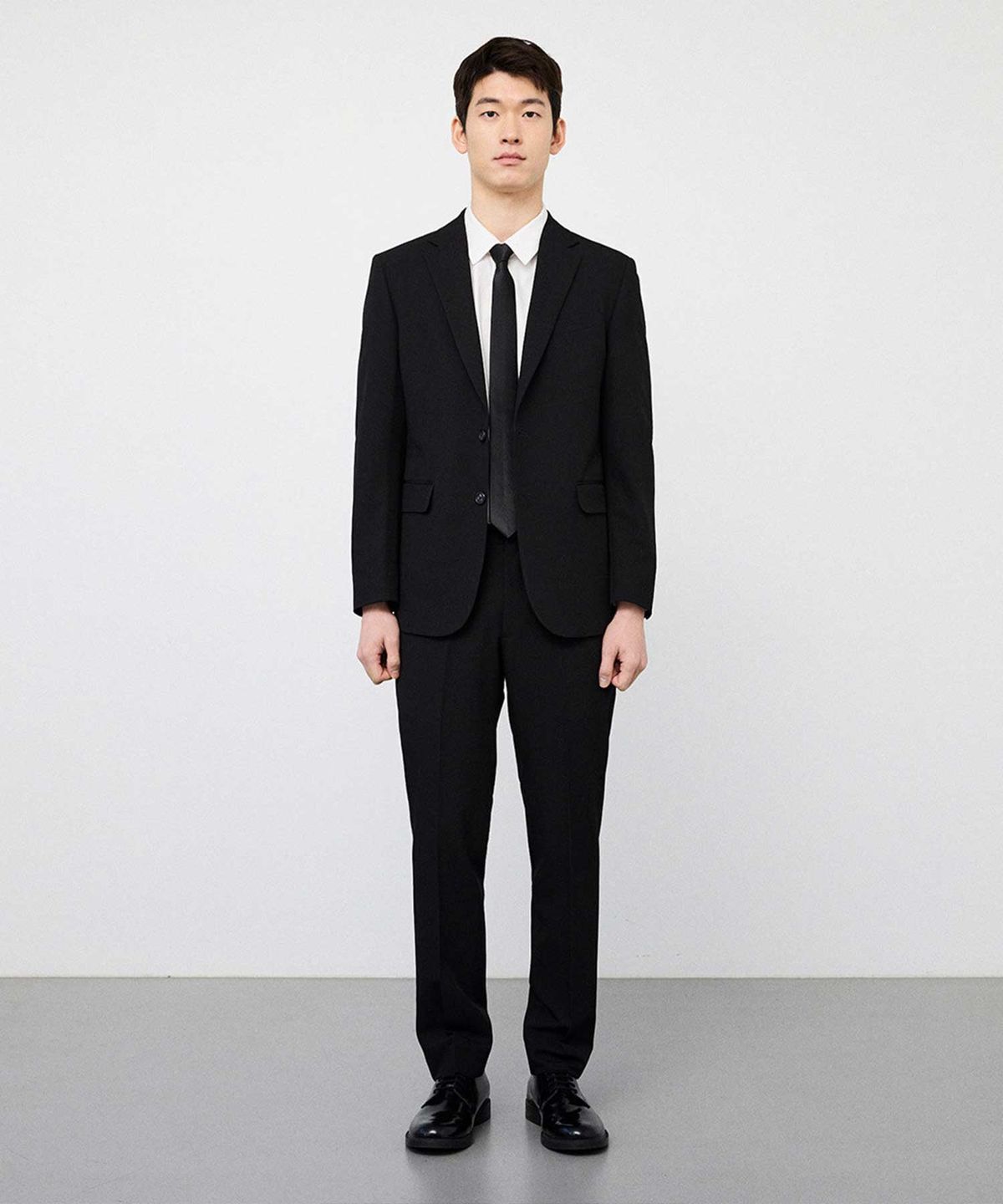 에스티코(STCO) CODIGALLERY 베이직 사방스판 반맞춤 포멀 자켓_블랙 (클래식핏)_CSJVZ01BSB