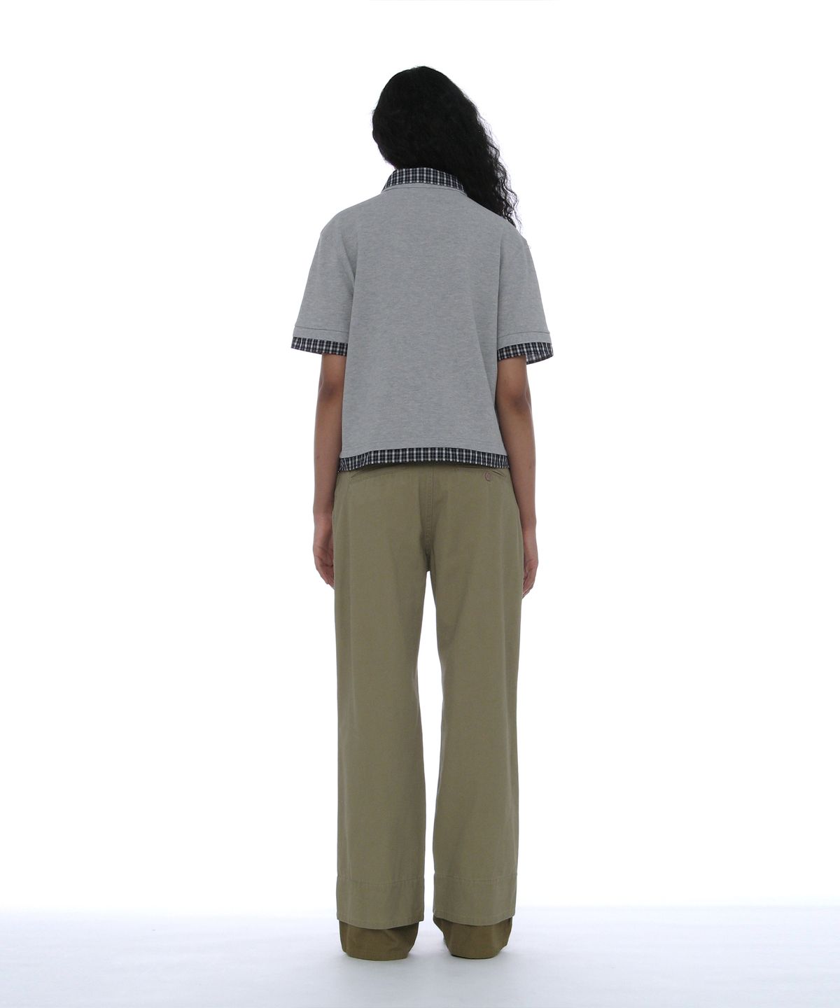 파르티멘토 우먼(PARTIMENTO WOMEN) 더블 레이어드 폴로 티_멜란지