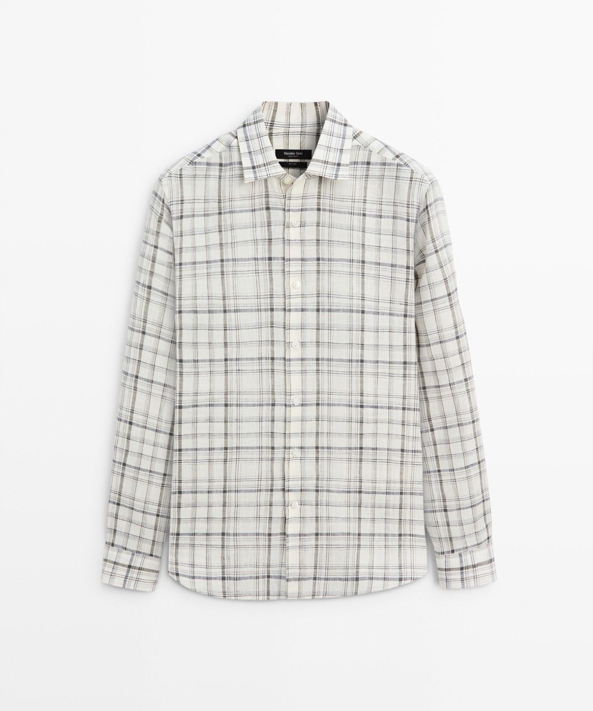 마시모두띠(MASSIMO DUTTI) 100% 린넨 체크 셔츠