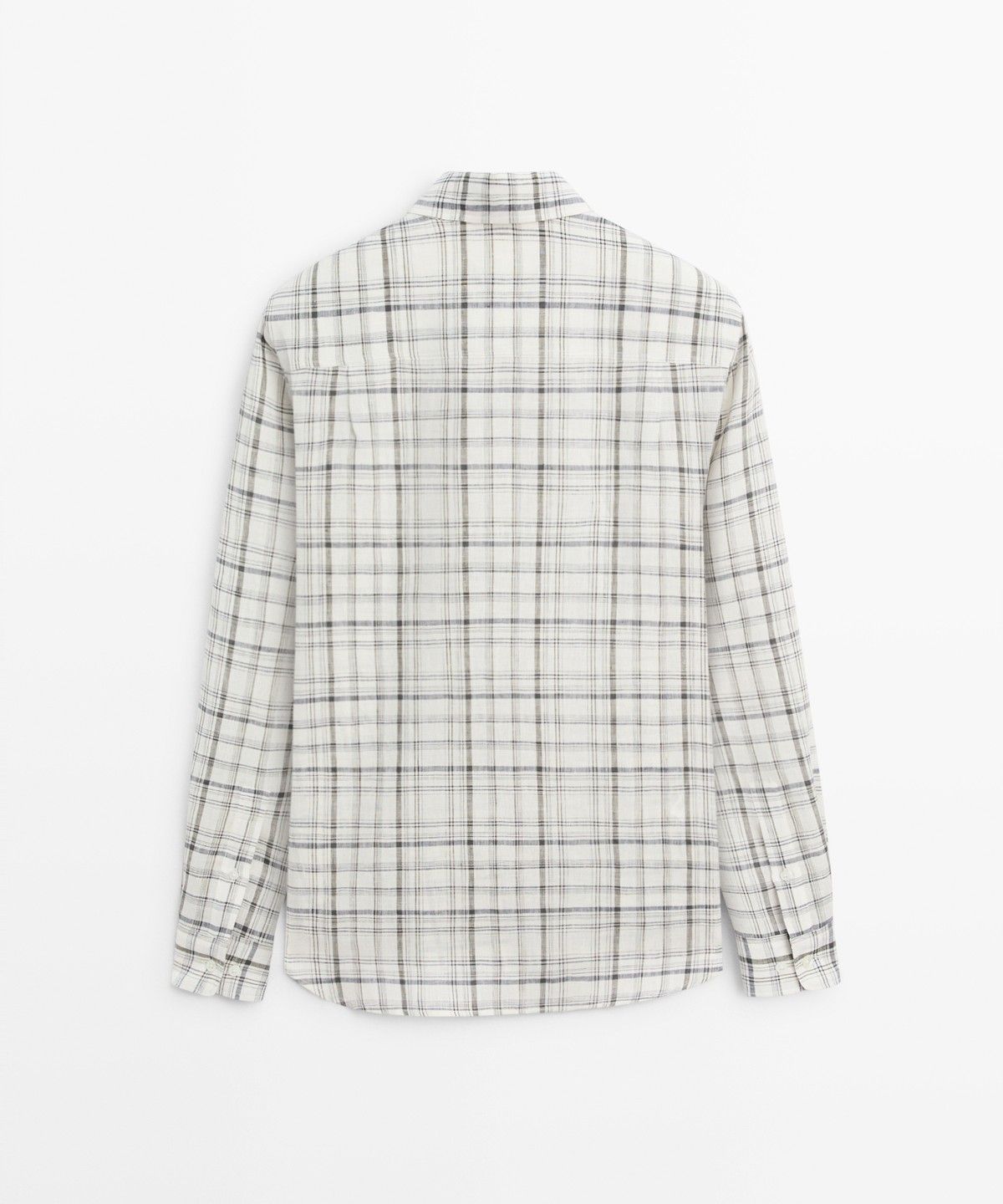 마시모두띠(MASSIMO DUTTI) 100% 린넨 체크 셔츠