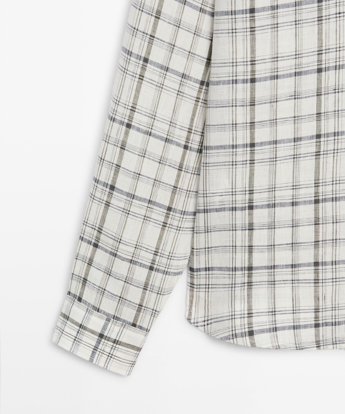 마시모두띠(MASSIMO DUTTI) 100% 린넨 체크 셔츠