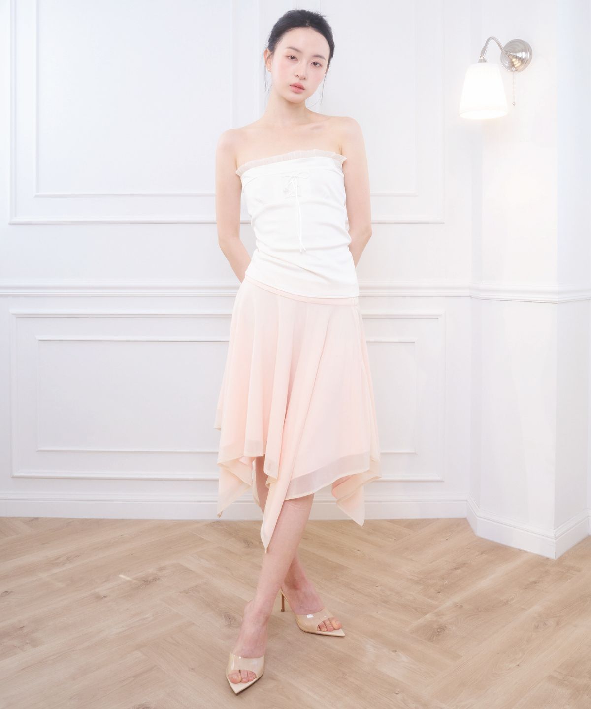 벨리아르(BELLIALEU) LACE CORSET TOP IVORY