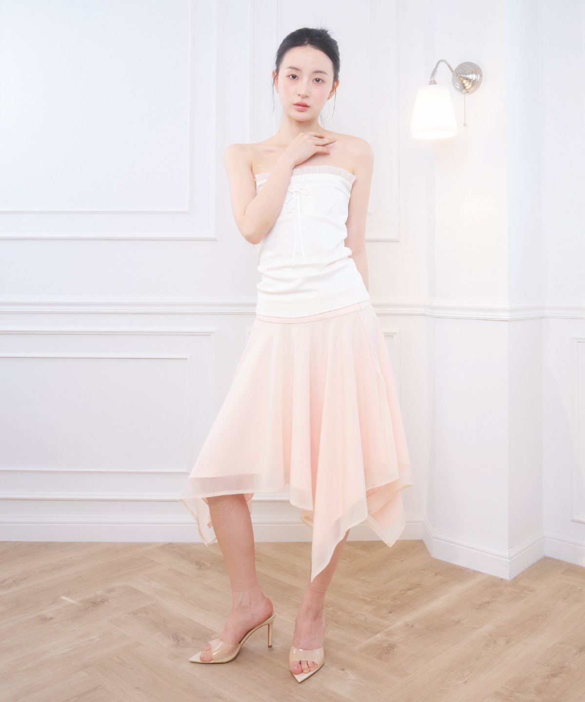 벨리아르(BELLIALEU) LACE CORSET TOP IVORY