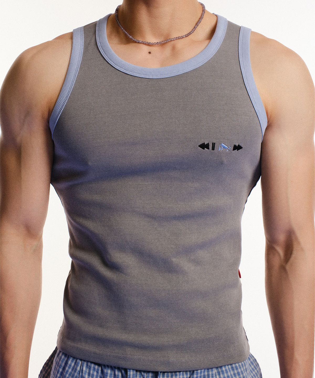 레코딩하우스(RECORDINGHOUSE) REC BUTTON SLEEVELESS [GREY]
