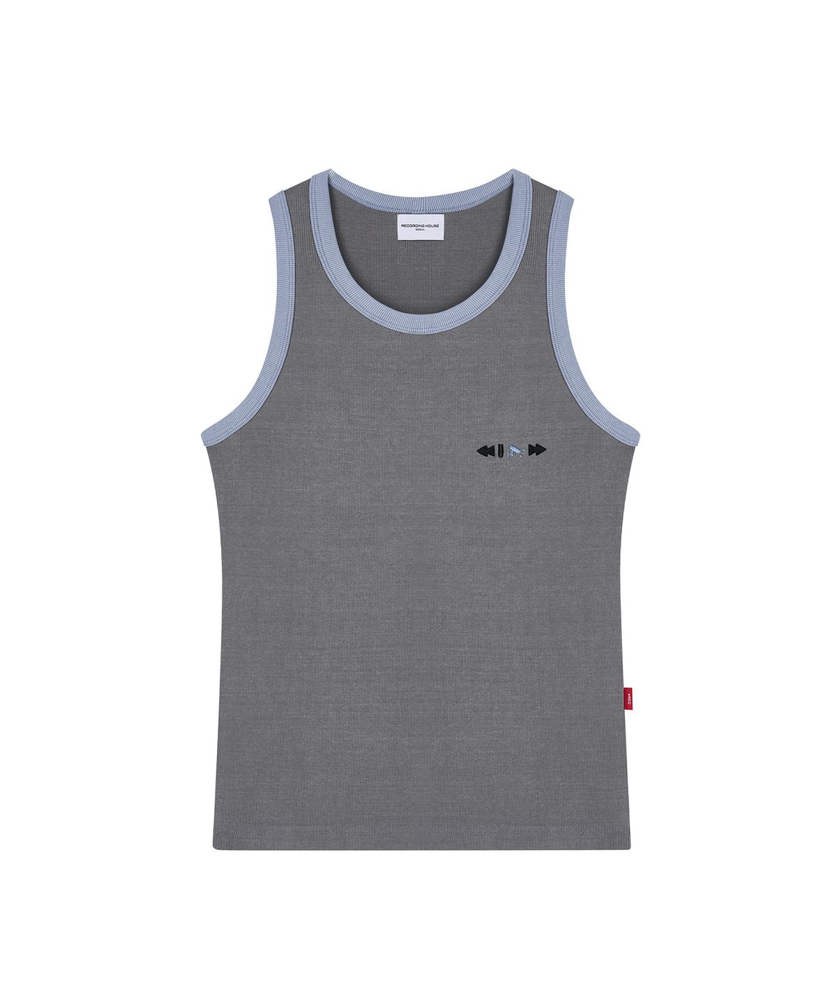 레코딩하우스(RECORDINGHOUSE) REC BUTTON SLEEVELESS [GREY]