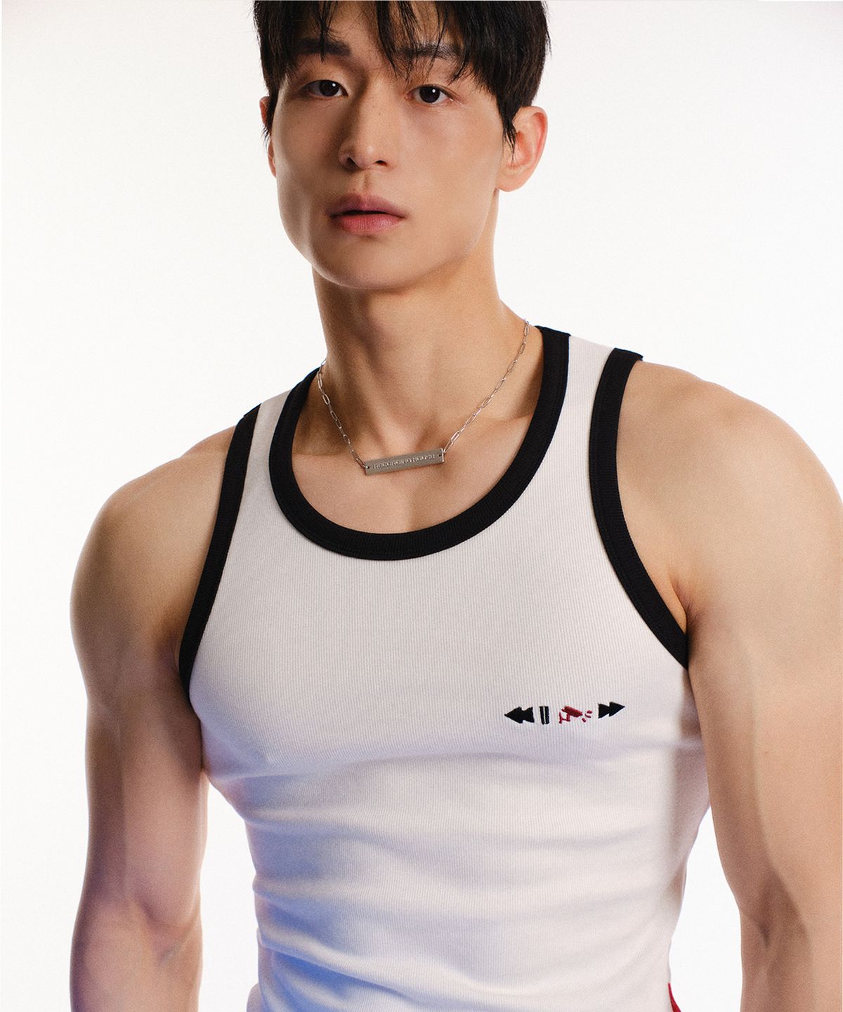 레코딩하우스(RECORDINGHOUSE) REC BUTTON SLEEVELESS [WHITE]