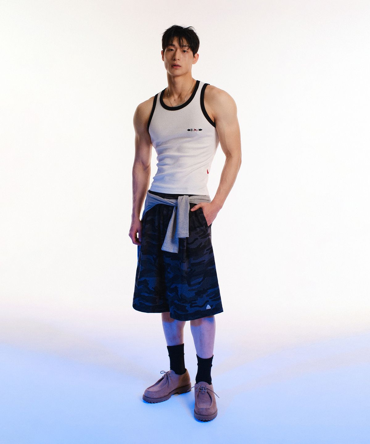 레코딩하우스(RECORDINGHOUSE) REC BUTTON SLEEVELESS [WHITE]