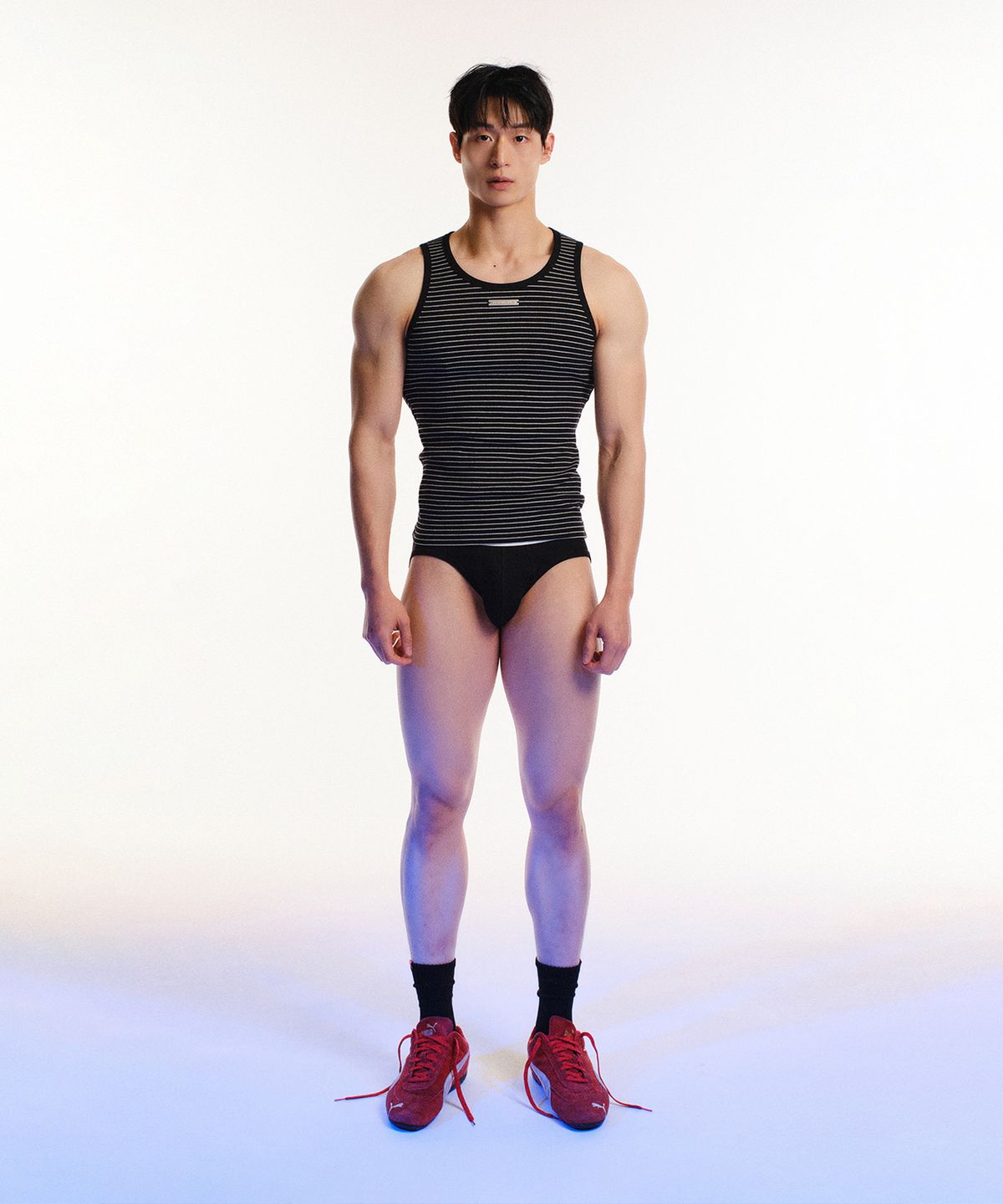 레코딩하우스(RECORDINGHOUSE) REC METAL STRIPE SLEEVELESS [BLACK]