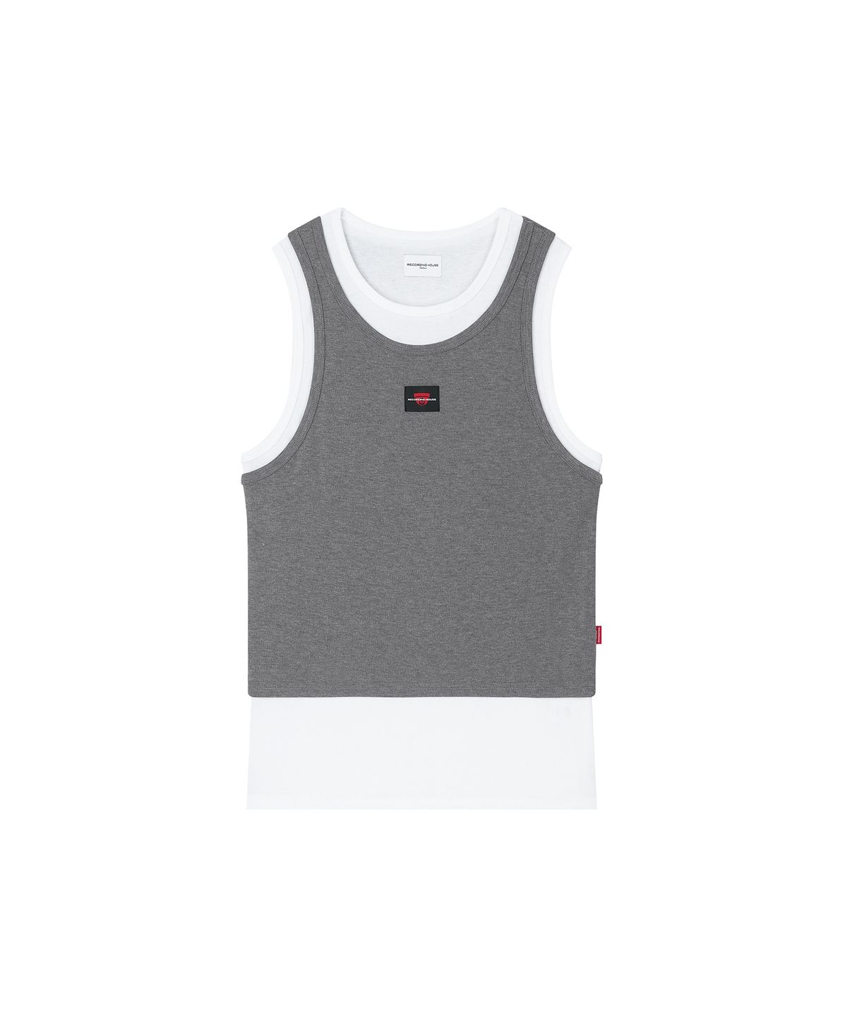 레코딩하우스(RECORDINGHOUSE) REC LAYERED SLEEVELESS [HEATHER GREY]