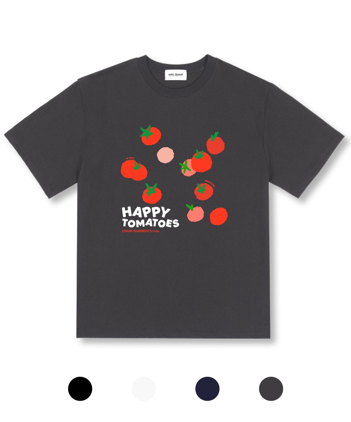 유니온가먼츠(UNION GARMENTS) 해피토마토 오버핏 반팔 티셔츠 4COLOR