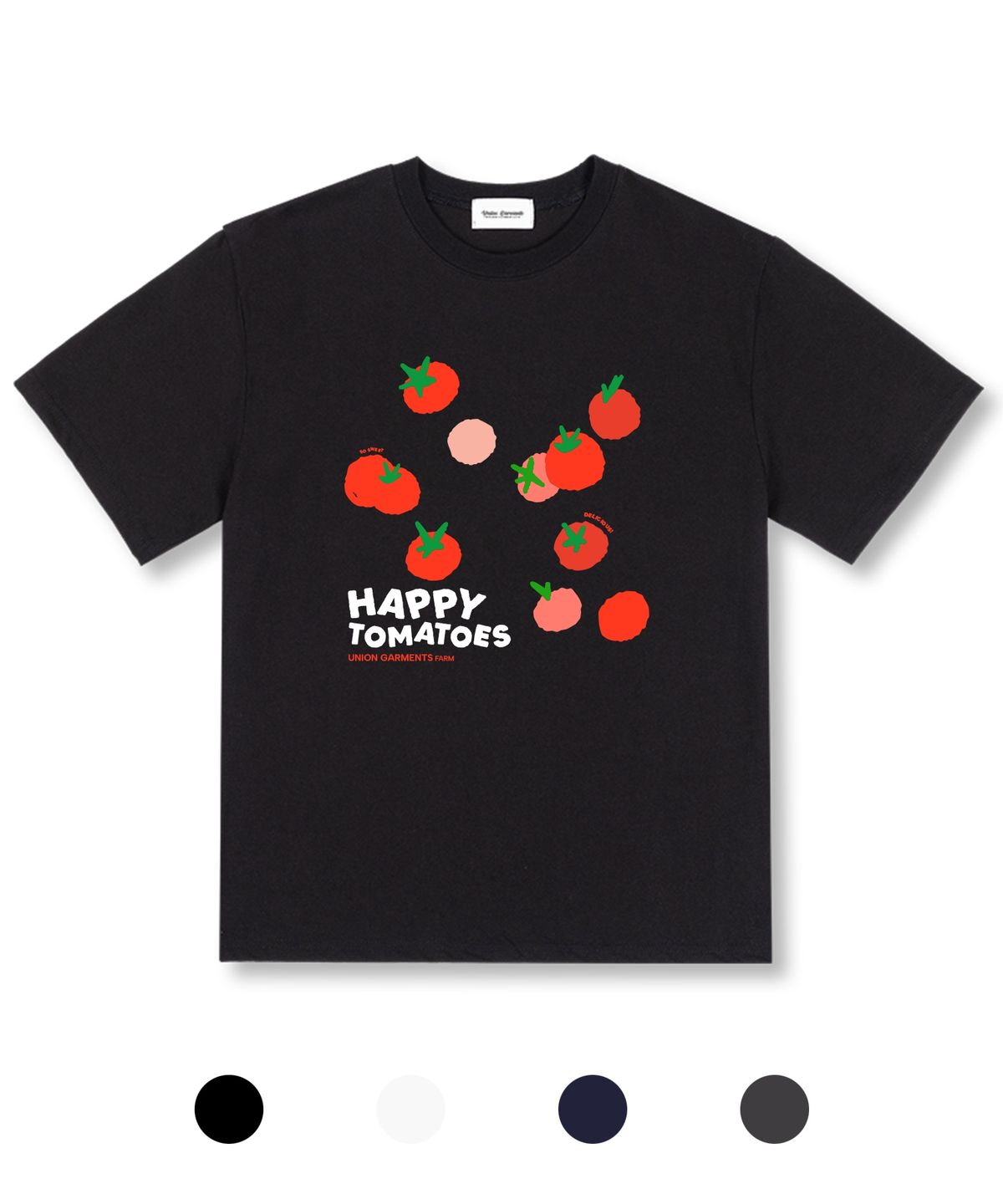 유니온가먼츠(UNION GARMENTS) 해피토마토 오버핏 반팔 티셔츠 4COLOR