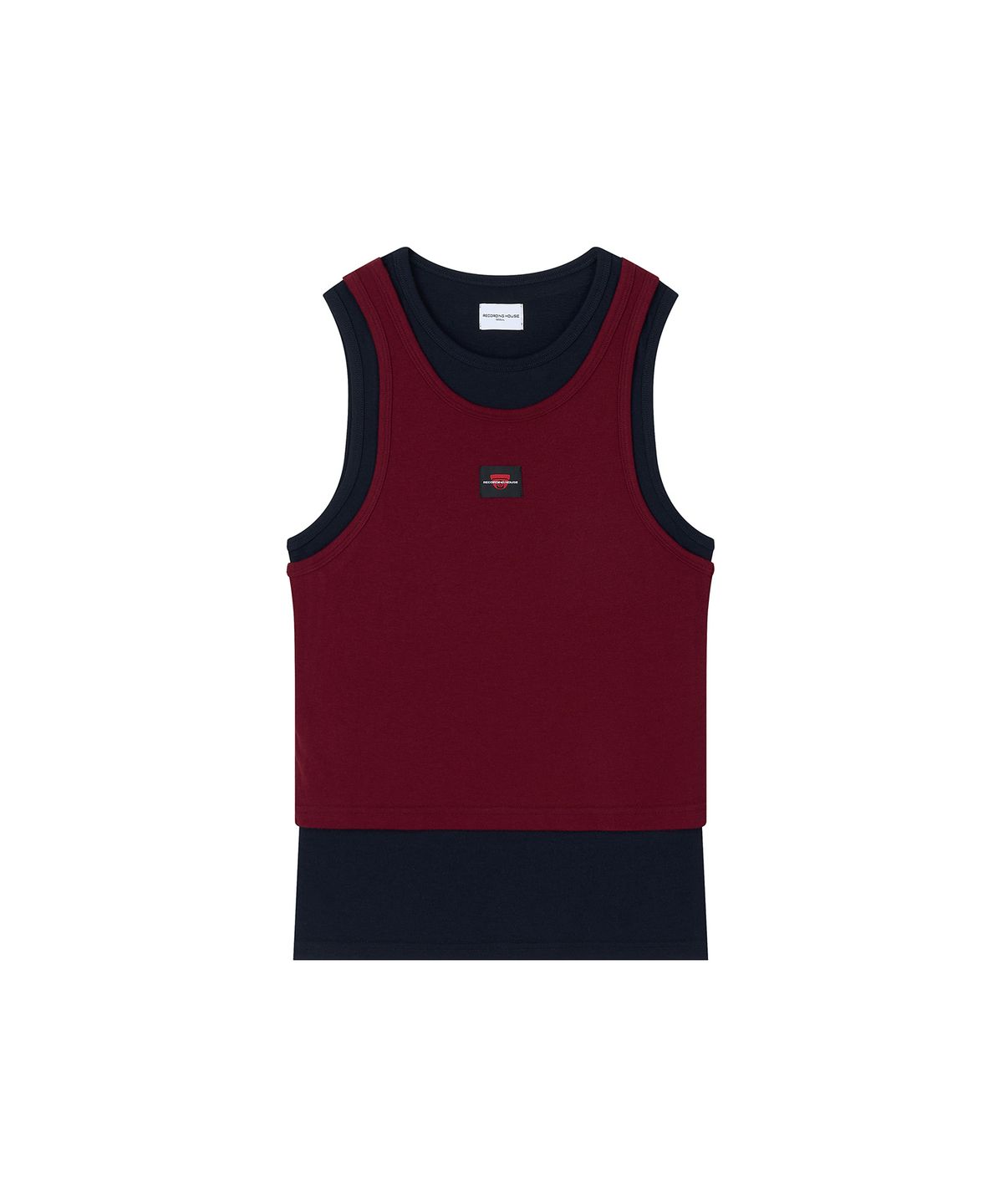 레코딩하우스(RECORDINGHOUSE) REC LAYERED SLEEVELESS [BURGUNDY]