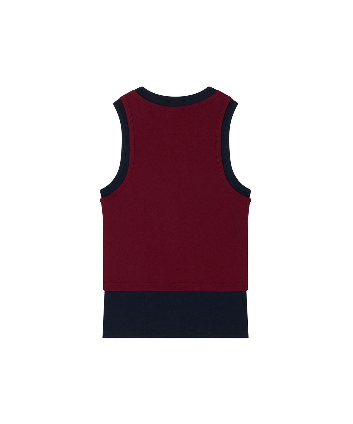 레코딩하우스(RECORDINGHOUSE) REC LAYERED SLEEVELESS [BURGUNDY]