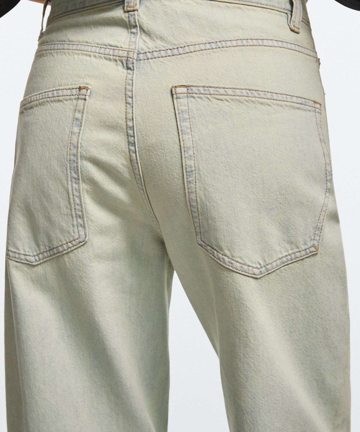마시모두띠(MASSIMO DUTTI) 와이드 레그 크롭 미드라이즈 진