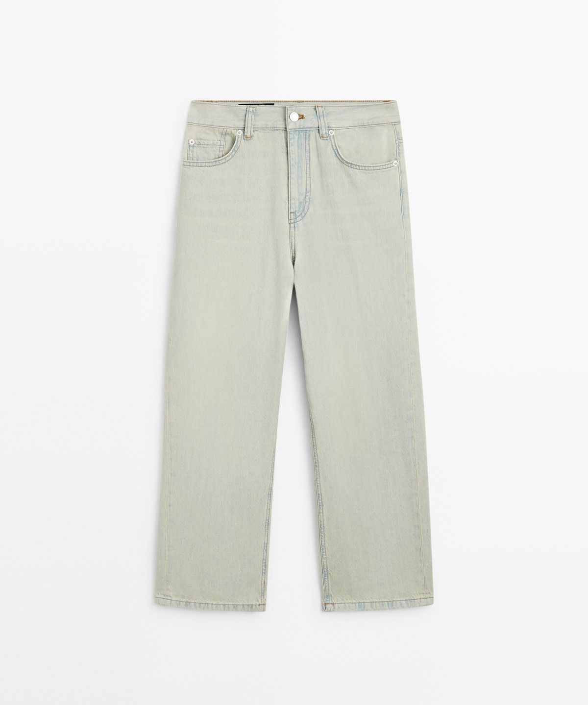 마시모두띠(MASSIMO DUTTI) 와이드 레그 크롭 미드라이즈 진