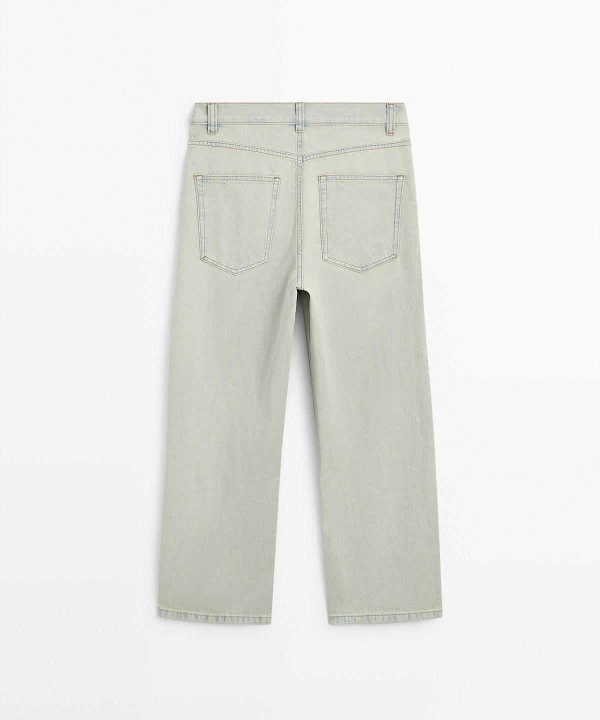 마시모두띠(MASSIMO DUTTI) 와이드 레그 크롭 미드라이즈 진