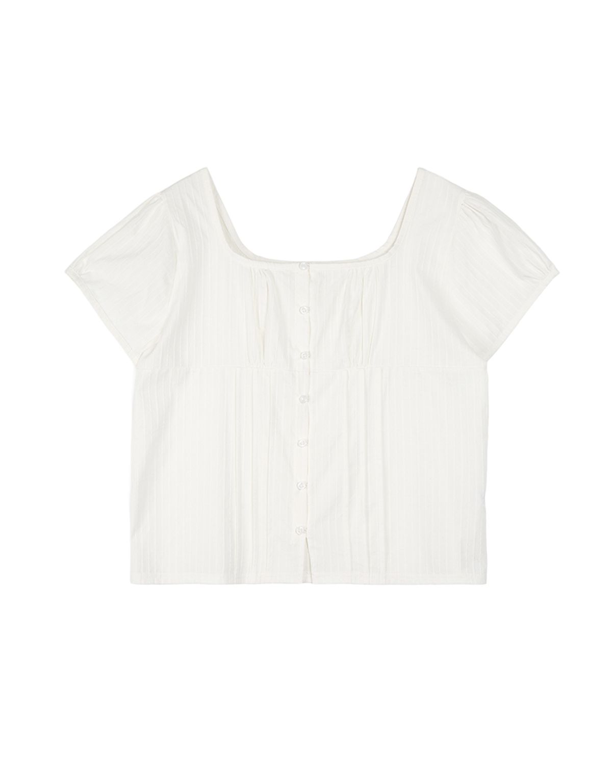 해비즘(HAVISM) SCARF SQUARE NECK BLOUSE(IVORY)
