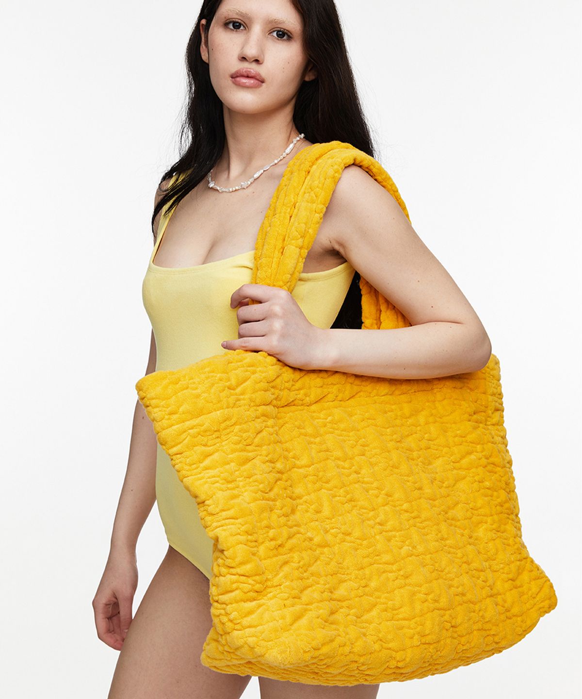 라츠유(LOTSYOU) Lots you_X miss sohn Puffy Terry Big-Bag MUSTARD