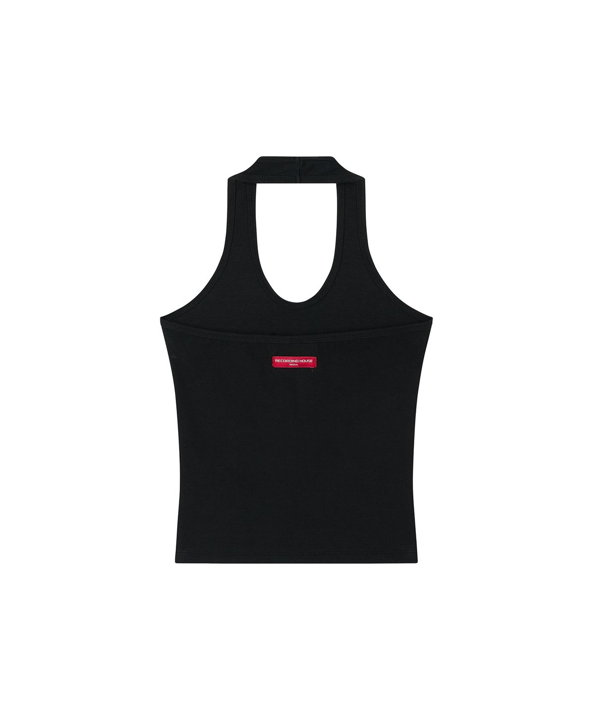 레코딩하우스(RECORDINGHOUSE) W REC HALTER NECK TANK TOP [BLACK]