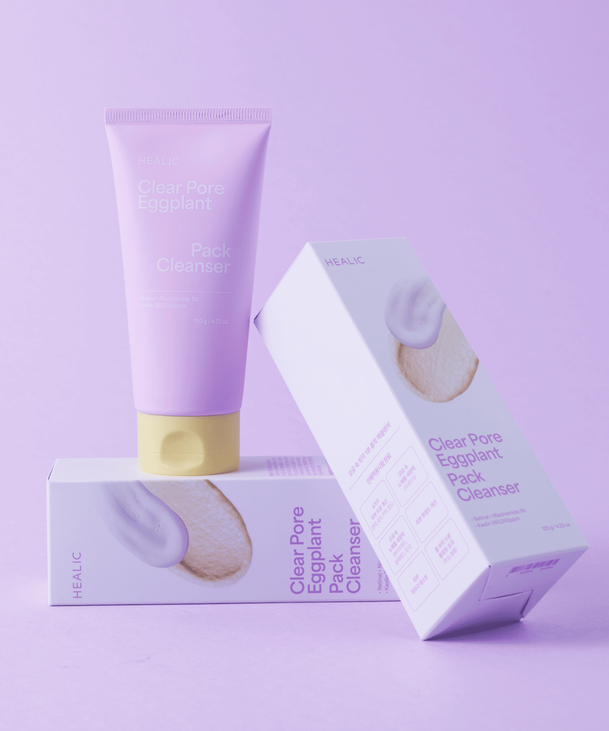 힐릭(HEALIC) [3X 레티날]힐릭 클리어 모공 가지 팩클렌저 120g