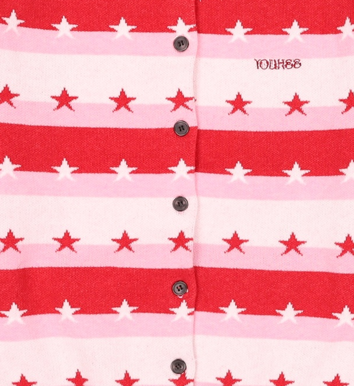 유희(YOUHEE) STAR STRIPE CARDIGAN PINK FREE