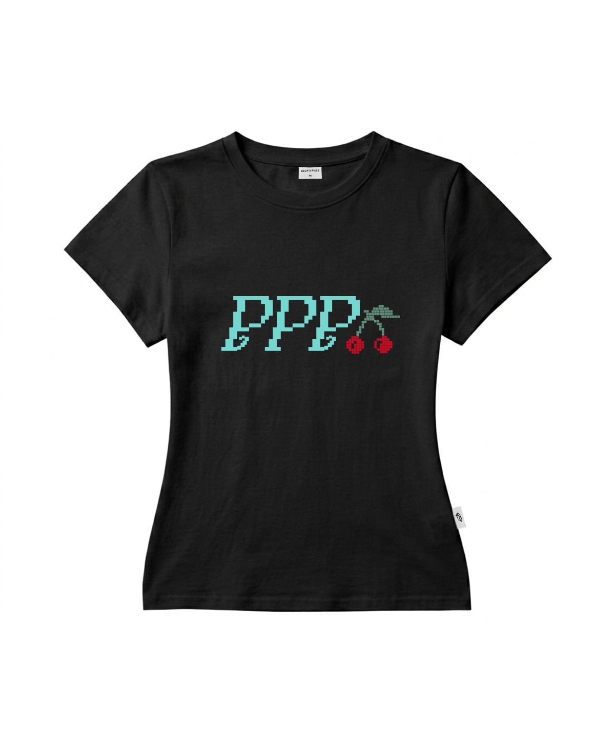 페이지시시(PAGESIISII) PPP 픽셀 체리 프린팅 슬림핏 반팔티 [2color]