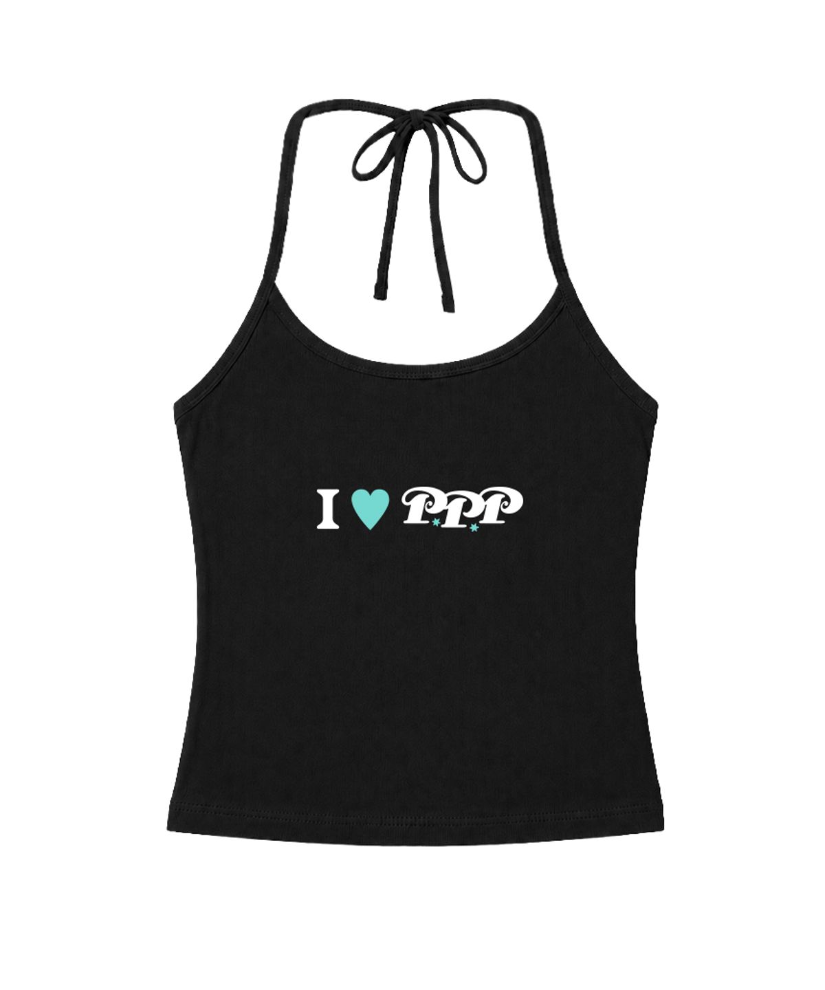 페이지시시(PAGESIISII) I LOVE PPP 프린팅 홀터넥 슬리브리스 [5color]