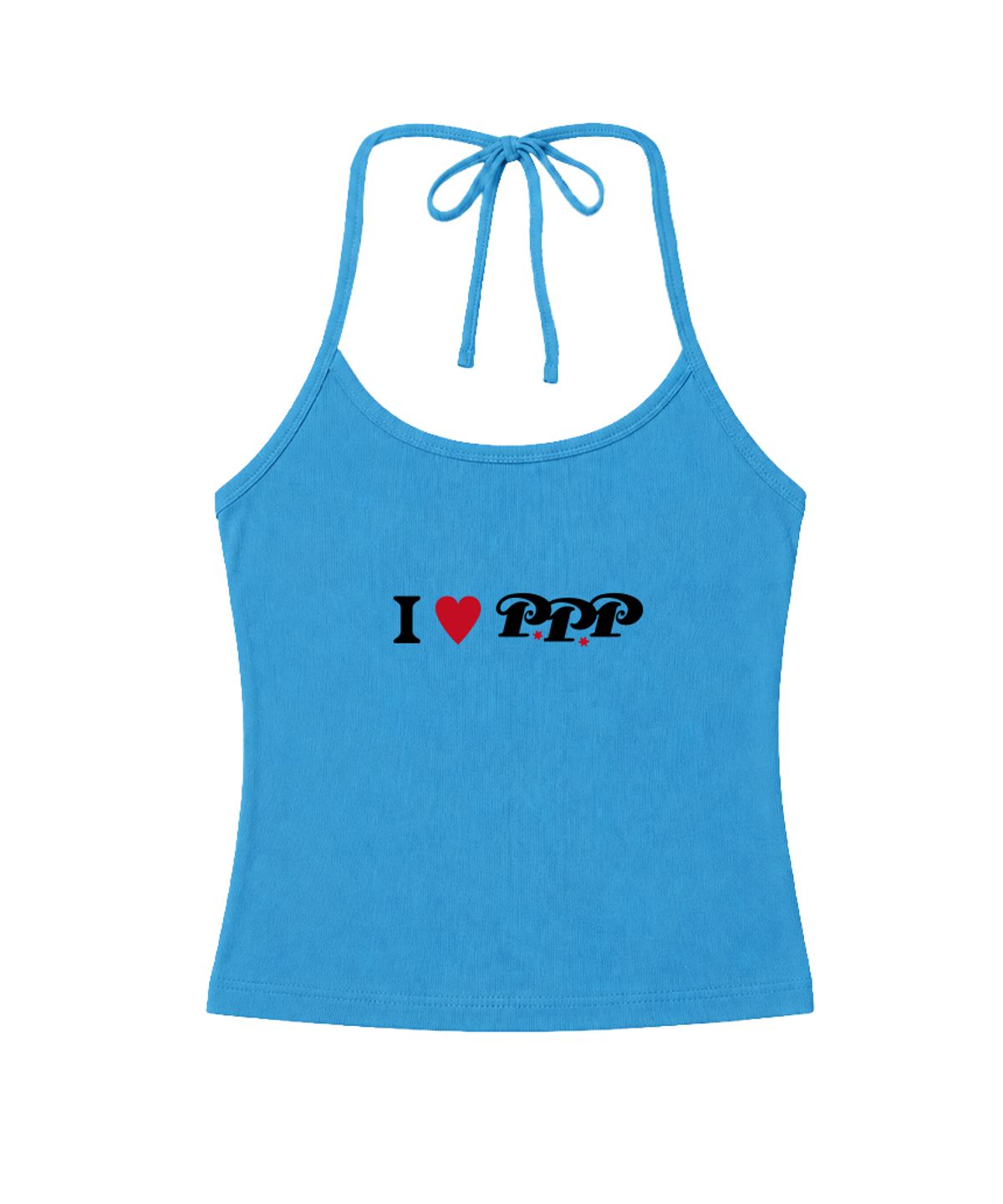 페이지시시(PAGESIISII) I LOVE PPP 프린팅 홀터넥 슬리브리스 [5color]