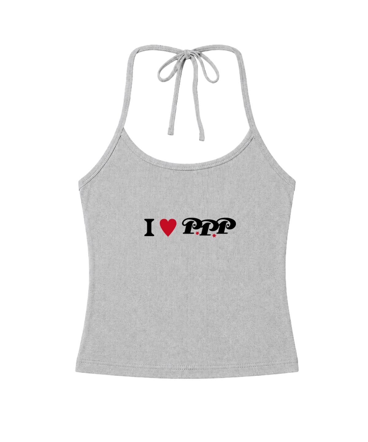 페이지시시(PAGESIISII) I LOVE PPP 프린팅 홀터넥 슬리브리스 [5color]