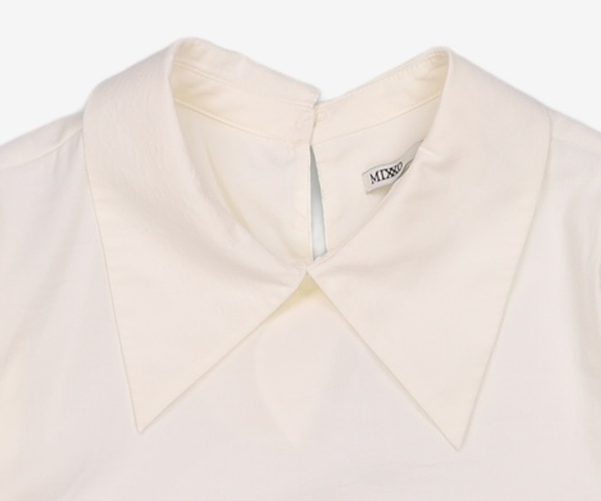 미쏘(MIXXO) 셔츠카라 소매벌룬 블라우스 MIWBLC102B S