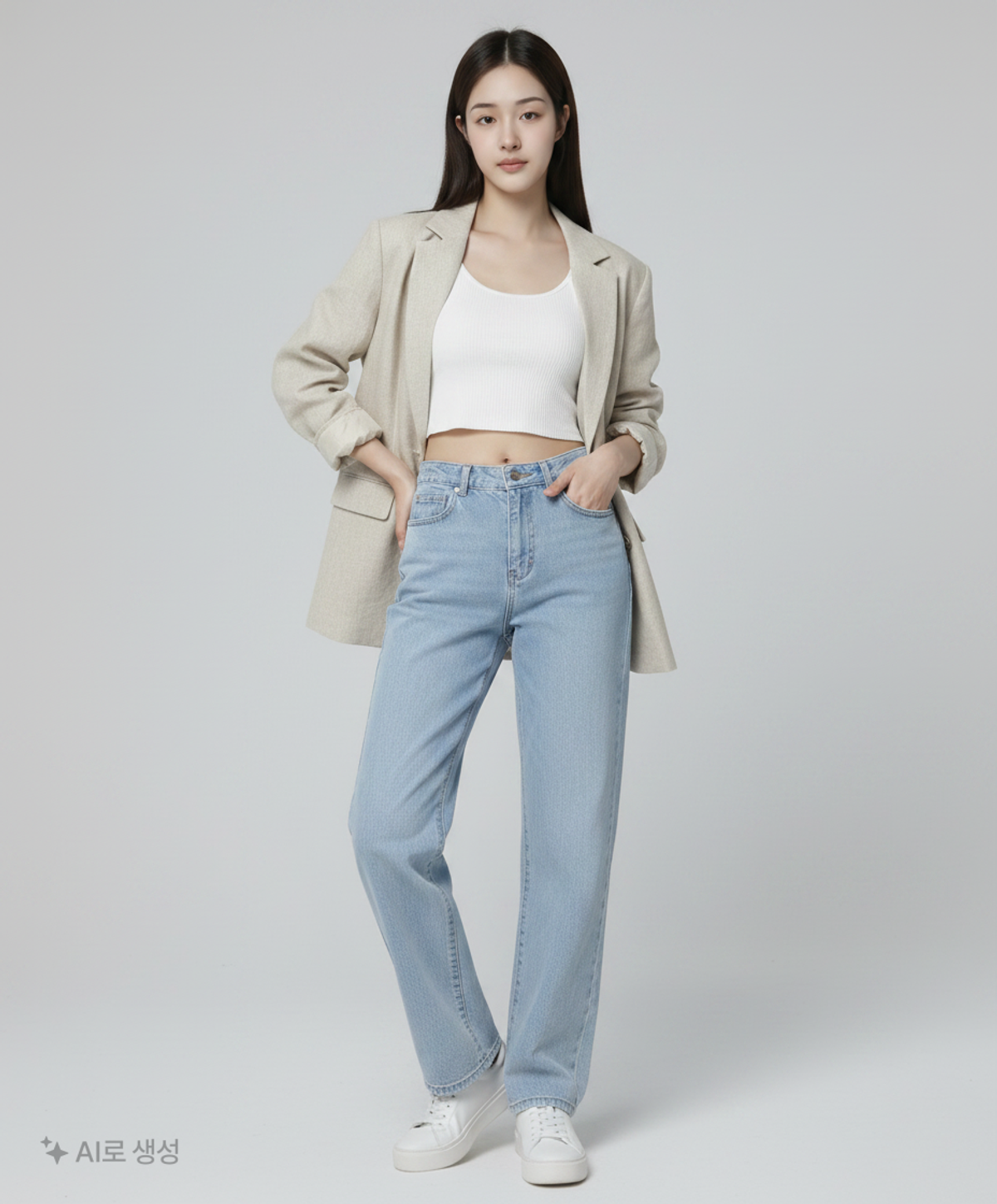 미쏘(MIXXO) 롤업 일자핏 데님 MIWTJC317J 24
