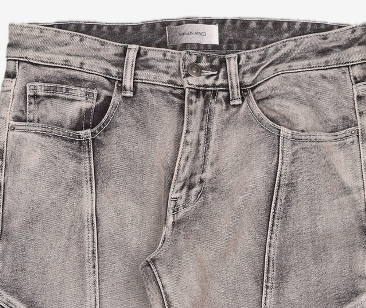 메종미네드(MAISON MINED) TURN OVER DENIM PANTS WHITE 48