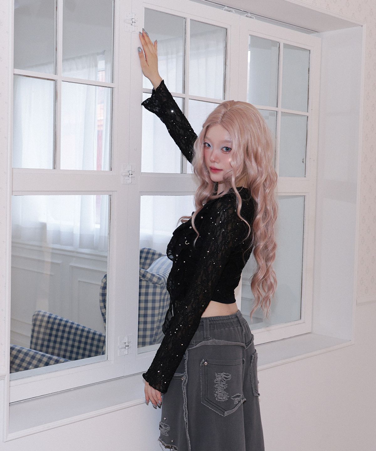 체리퀴리(CHERRYQUIRI) fairy grunge lace cd - black