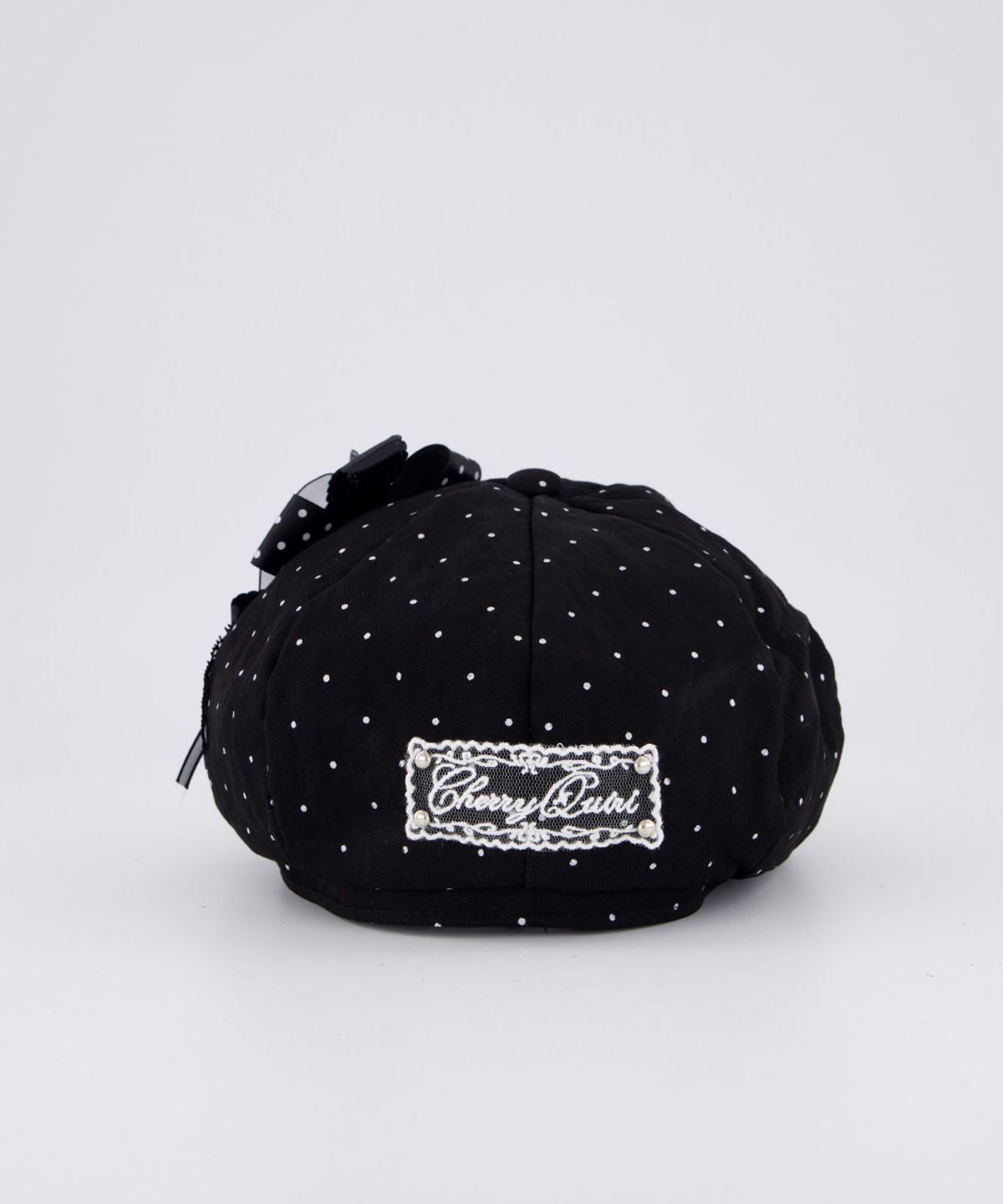 체리퀴리(CHERRYQUIRI) soft punk rosette newsboy cap - black