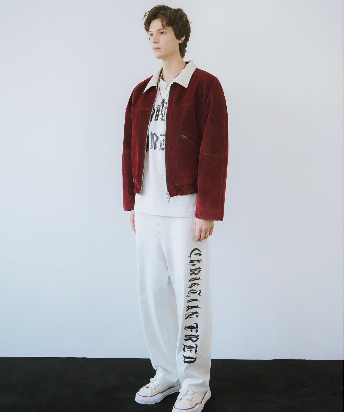 른넷(LEUNNET) 벨벳 뮤트 데님 자켓(Velvet Mute Denim Jacket)/ Wine