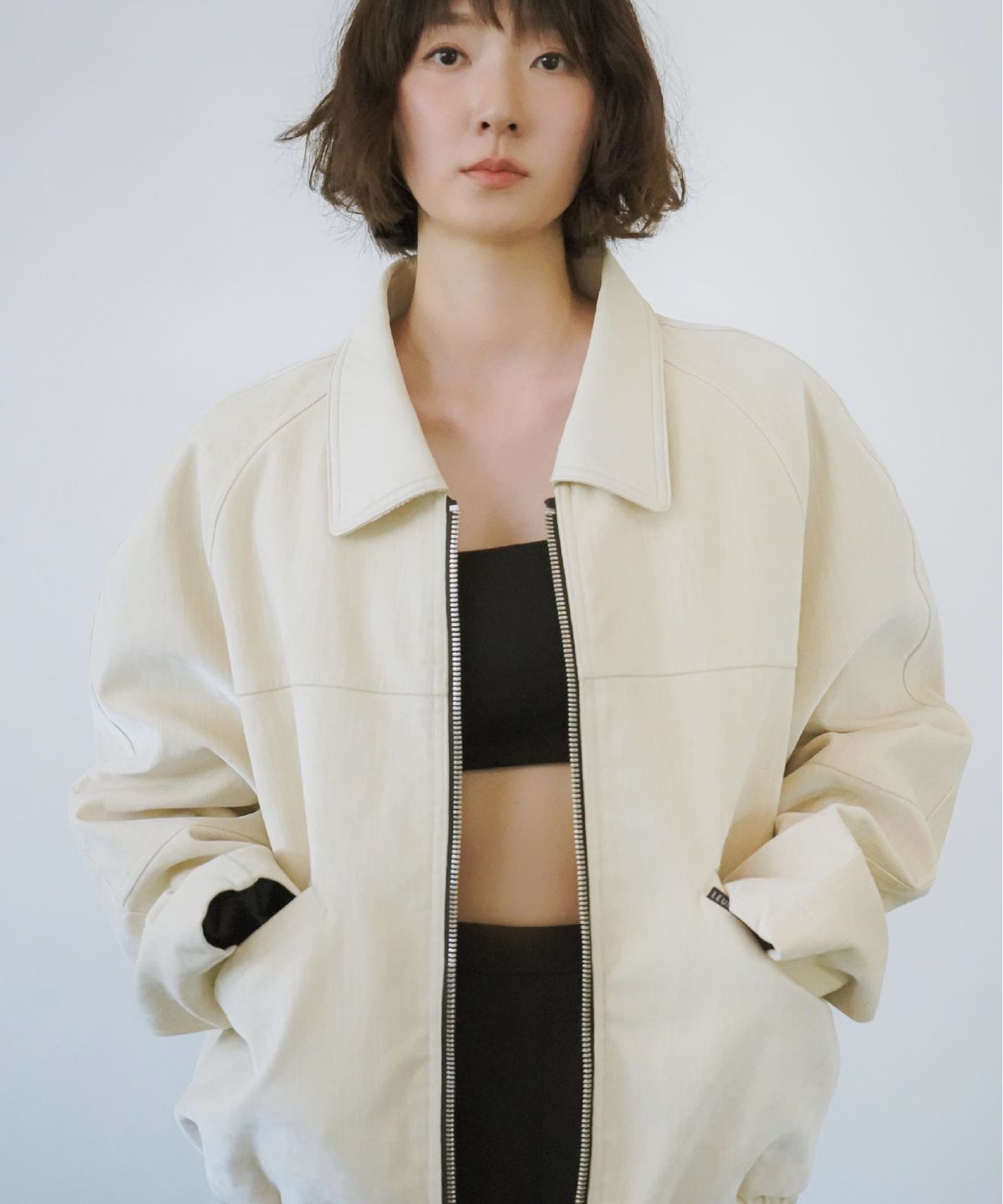 른넷(LEUNNET) 벨벳 뮤트 데님 자켓(Velvet Mute Denim Jacket)/ Ivory