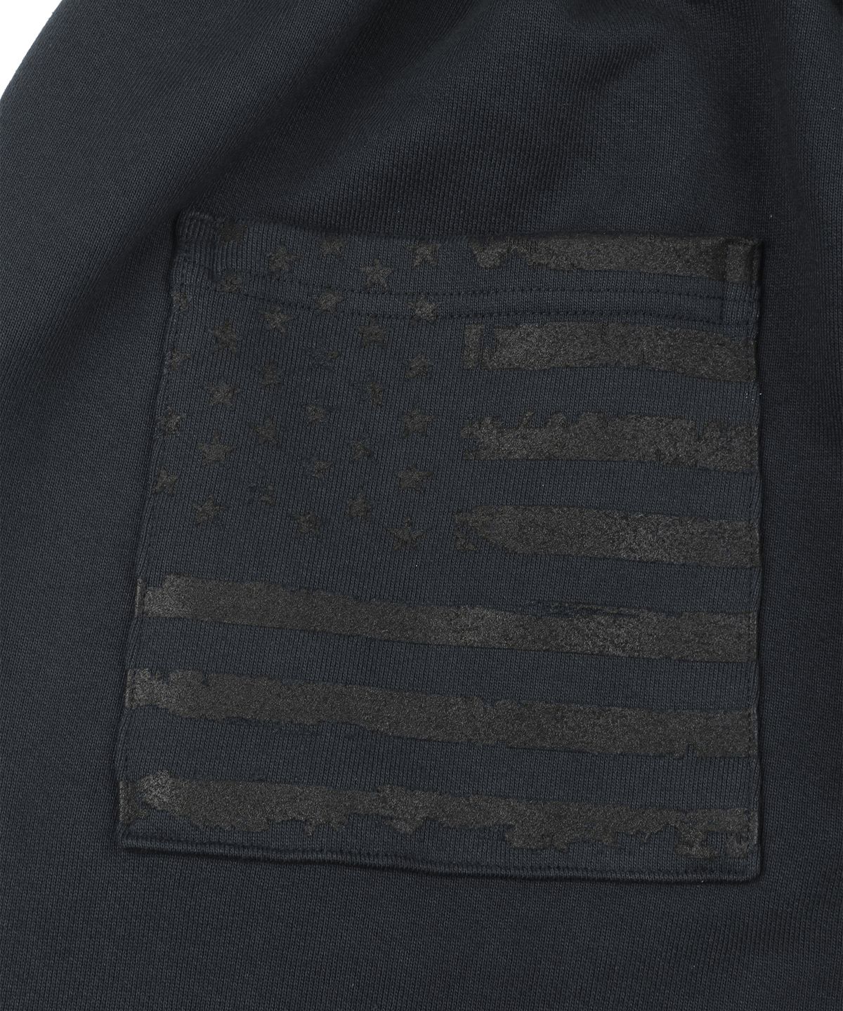 언노운컴노멀(UNKNOWNCOMENORMAL) USA Star Flag Sweat Pants [CHARCOAL]