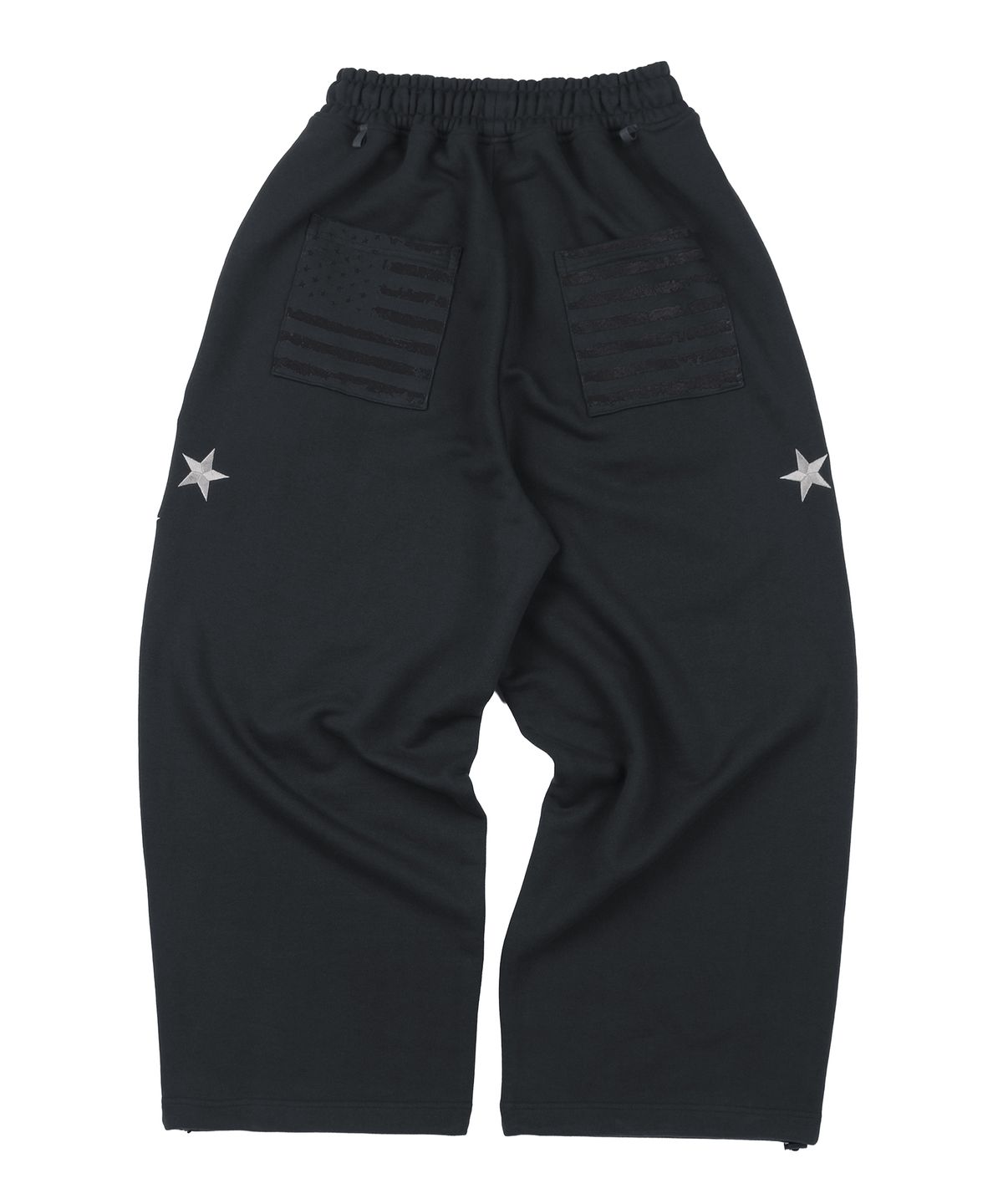 언노운컴노멀(UNKNOWNCOMENORMAL) USA Star Flag Sweat Pants [CHARCOAL]