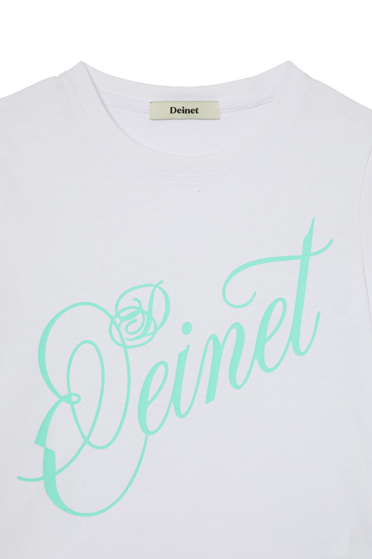 다이닛(DEINET) ROSE TYPO GRAPHIC T-SHIRT IN WHITE