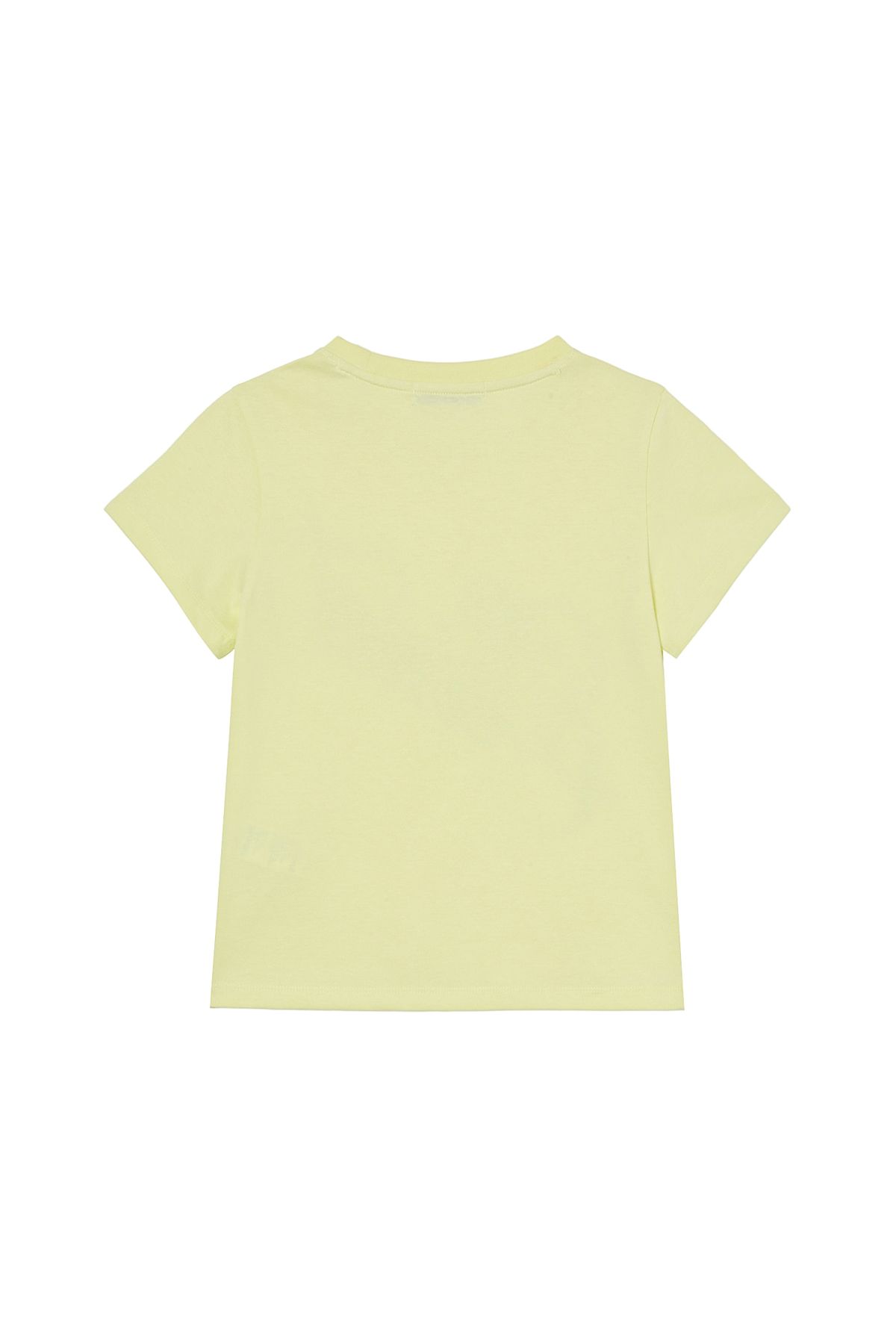 다이닛(DEINET) ROSE TYPO GRAPHIC T-SHIRT IN LIGHT YELLOW