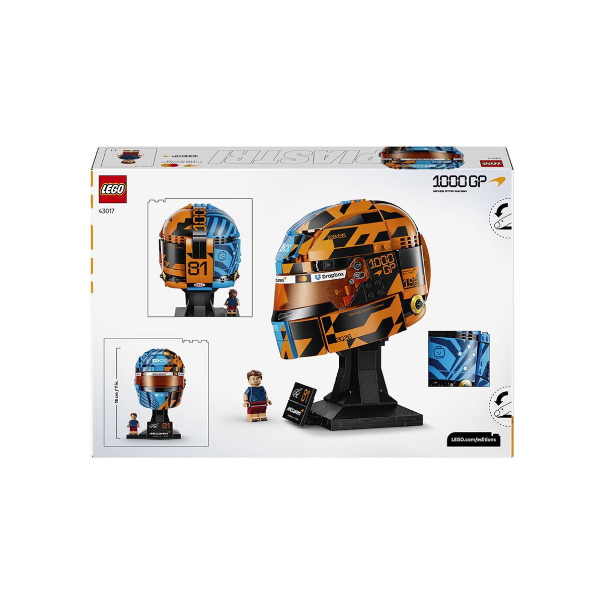 레고(LEGO) 레고 에디션 43017 McLaren Mastercard F1® Team 오스카 피아스트리 헬멧 [레고공식]